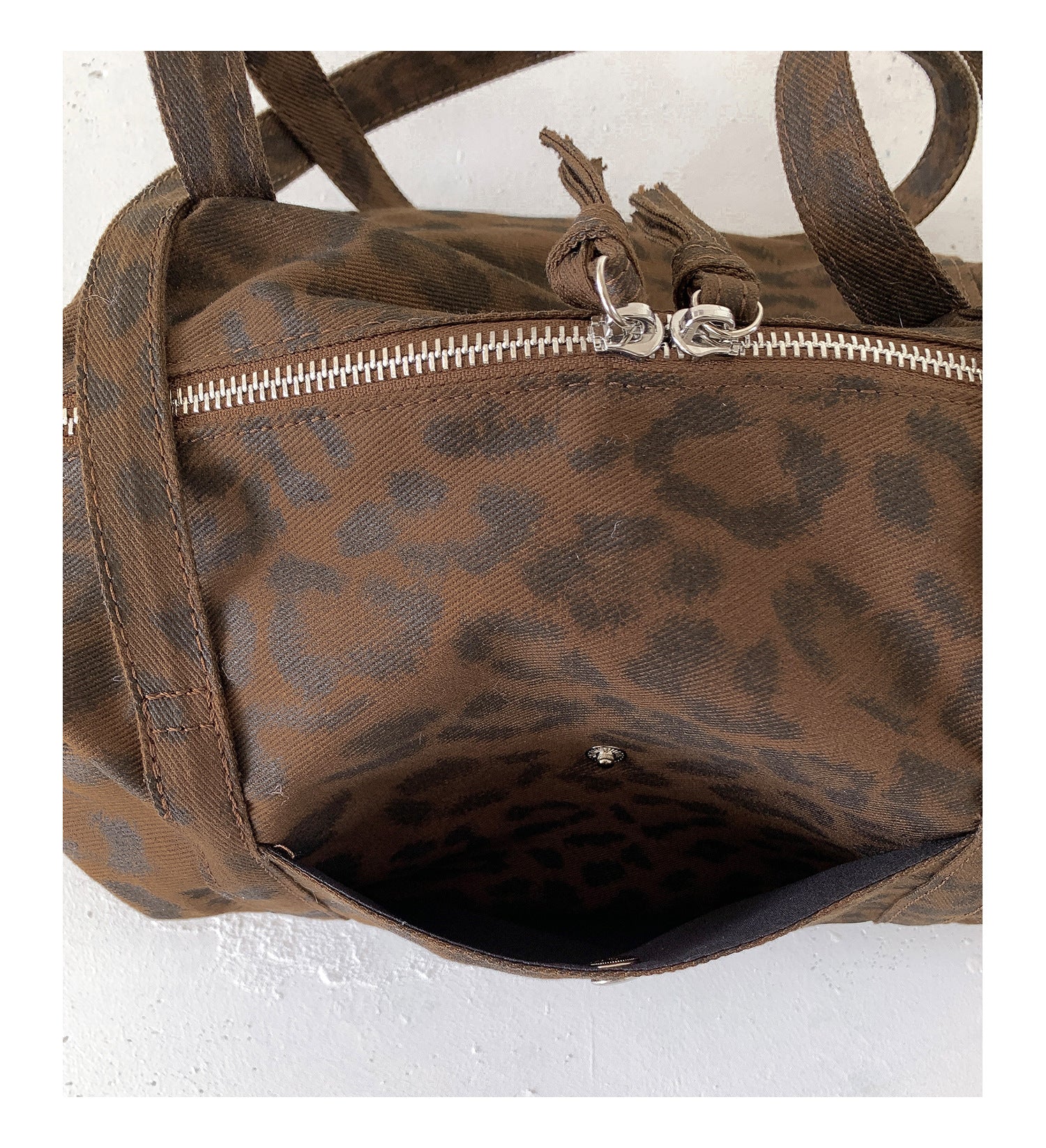 Vintage Leopard Print Large Capacity Shoulder Bag 6W10BBG1361