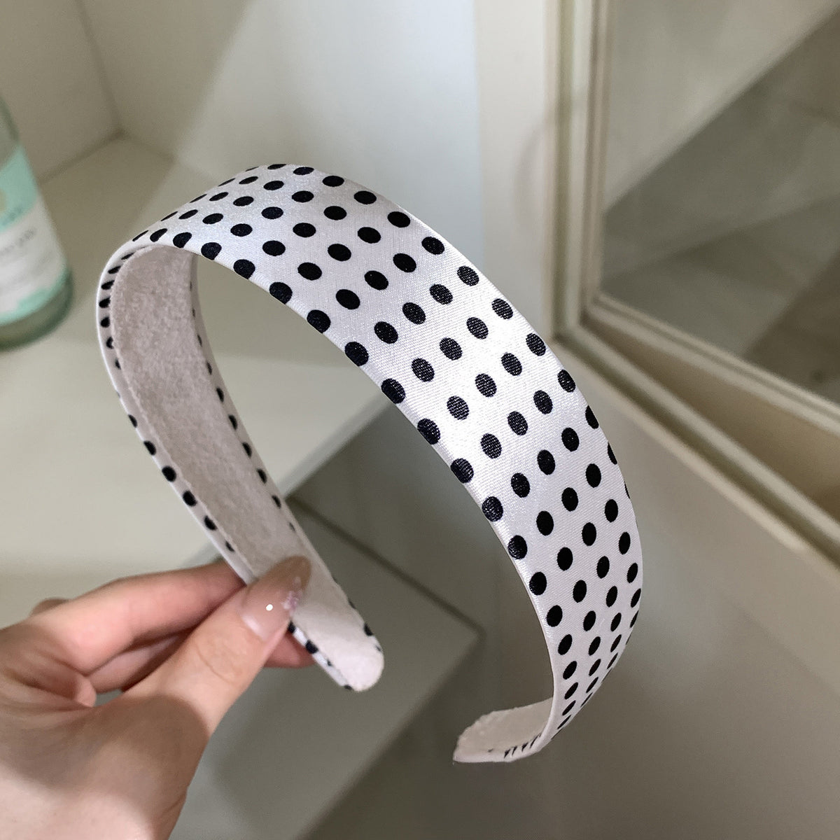 Vintage Satin Polka Dot Wide Headband 6W6HBD367