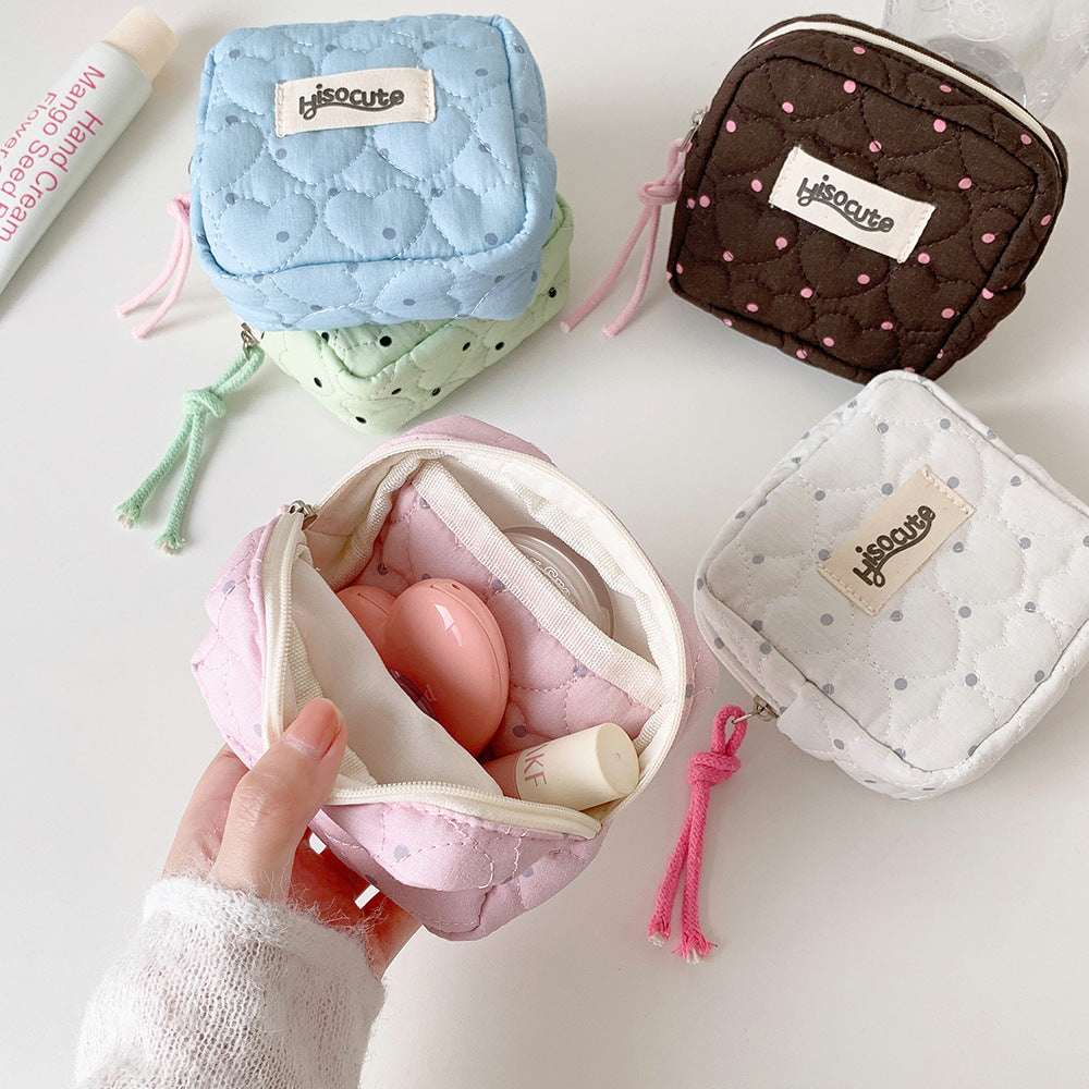 Mini Love Heart Quilted Shell Makeup Bag MK2BW6S10BOB102