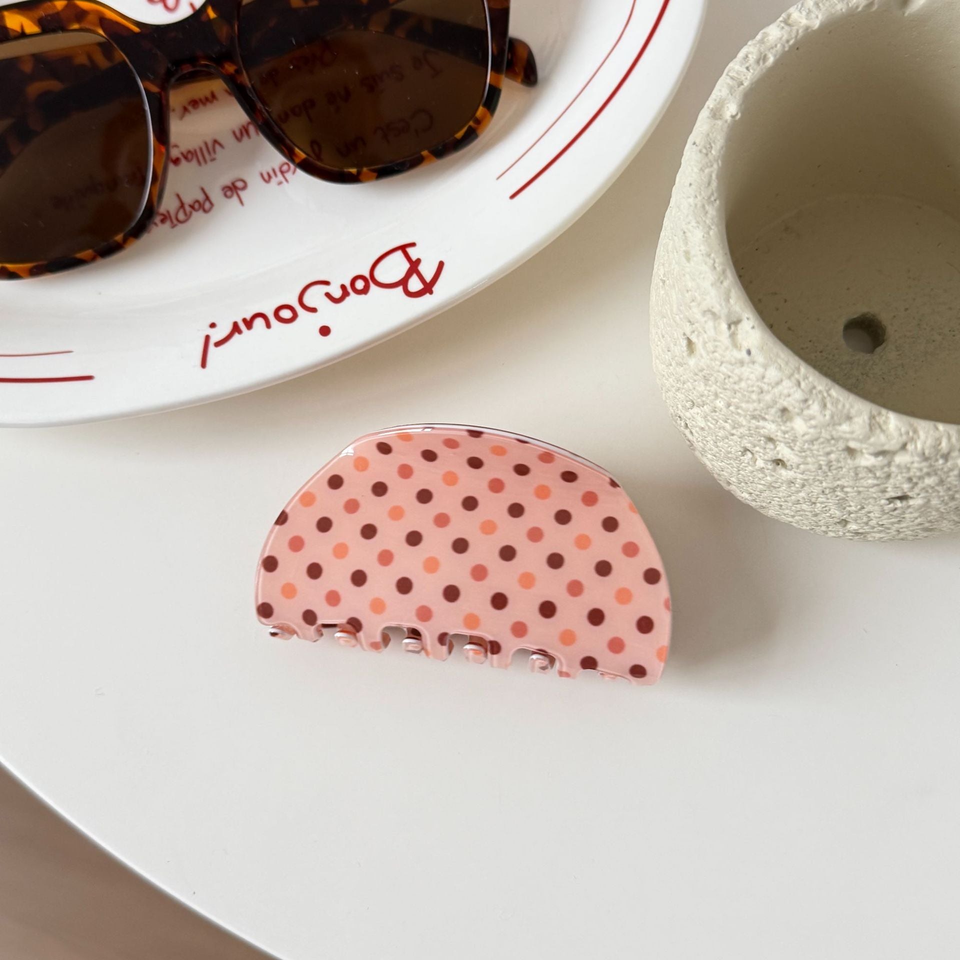 Minimalist Polka Dot Hair Claw - DippedShop Wholesale - #4947