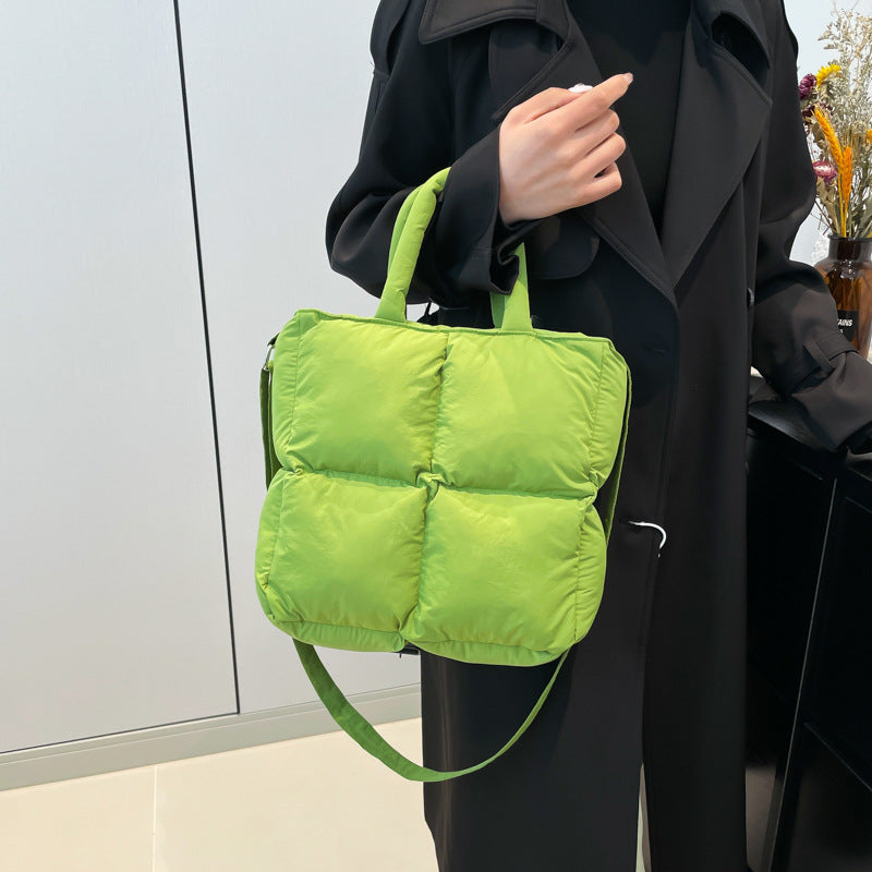 Trendy Puffer Square Solid Color Shoulder Bag 6W10BBG1805
