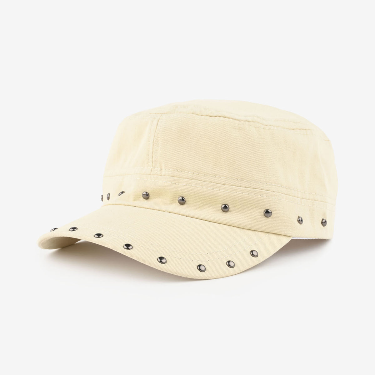 Retro Rivet Studded Flat-Top Baseball Cap 6W6HAT778