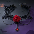 Halloween Lace Hollow Out Tassel Choker Necklace 6W6JNC610