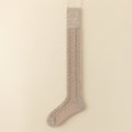Cable Solid Color Knit Over Knee High Socks 6W8FSO892