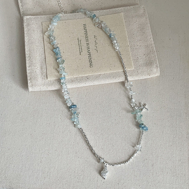 Crystal Shell Pendant Necklace - DippedShop Wholesale - #1891