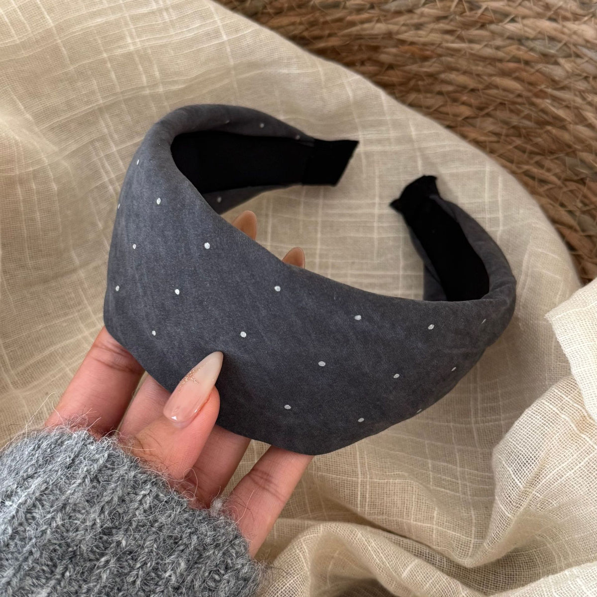 Polka Dot Wide Headband - DippedShop Wholesale - #8339
