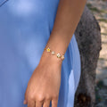 Zircon Flowers Charm Stainless - DippedShop Wholesale - #0611