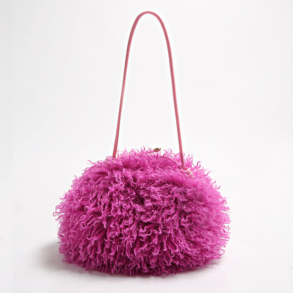 Fluffy Faux Fur Large Capacity Cloud Underarm Bag 6W10BBG2396