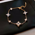 Elegant Rhinestones Floral Chain Bracelet 6W6JBR727