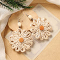 Boho Rattan Dangle Earrings - DippedShop Wholesale - #7283