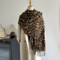 Leopard Print Tassel Scarf - DippedShop Wholesale - #2611