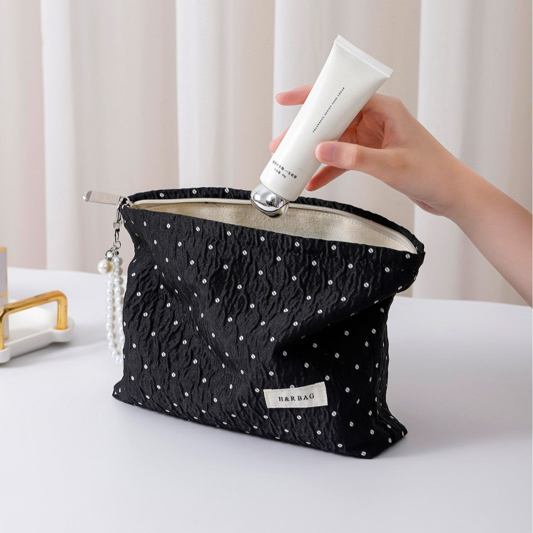 Polka Dot Color Block Simple Cosmetic Bag DPB1029