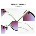 Trendy Oval Borderless Sunglasses - DippedShop Wholesale - #0179