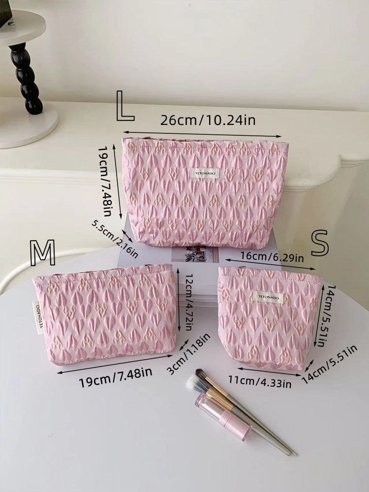 Cute 3D Heart Print Outdoor Portable Cosmetic Bag 6S10BOB1109
