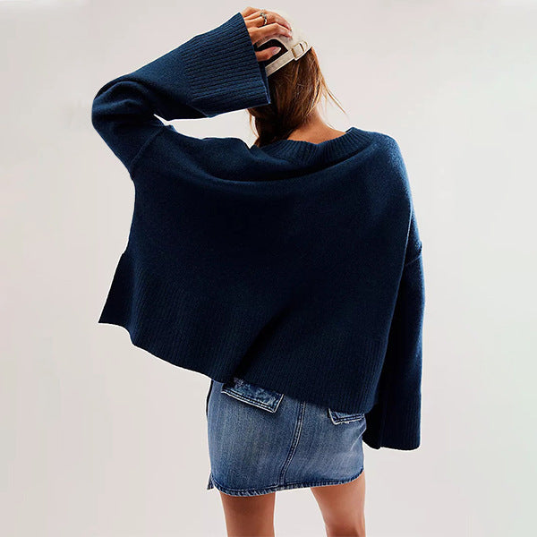 Solid Flared Sleeve Sweater - DippedShop Wholesale - #5635