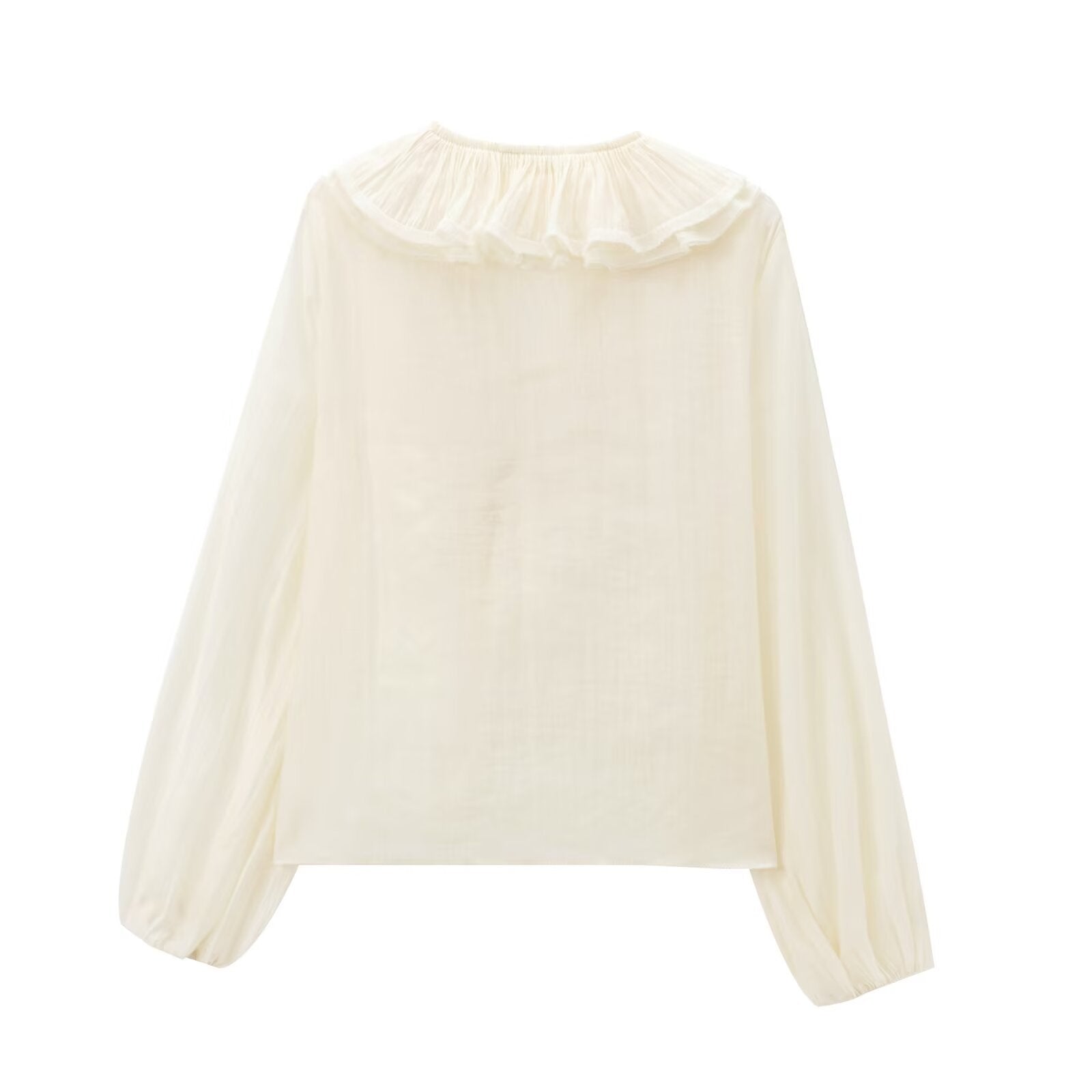 V-Neck Ruffled Chiffon Blouse - DippedShop Wholesale - #1219