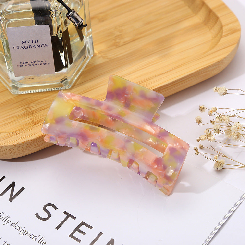 Trendy Candy Color Floral Print Acetate Hair Claw 8AS6HCP266T