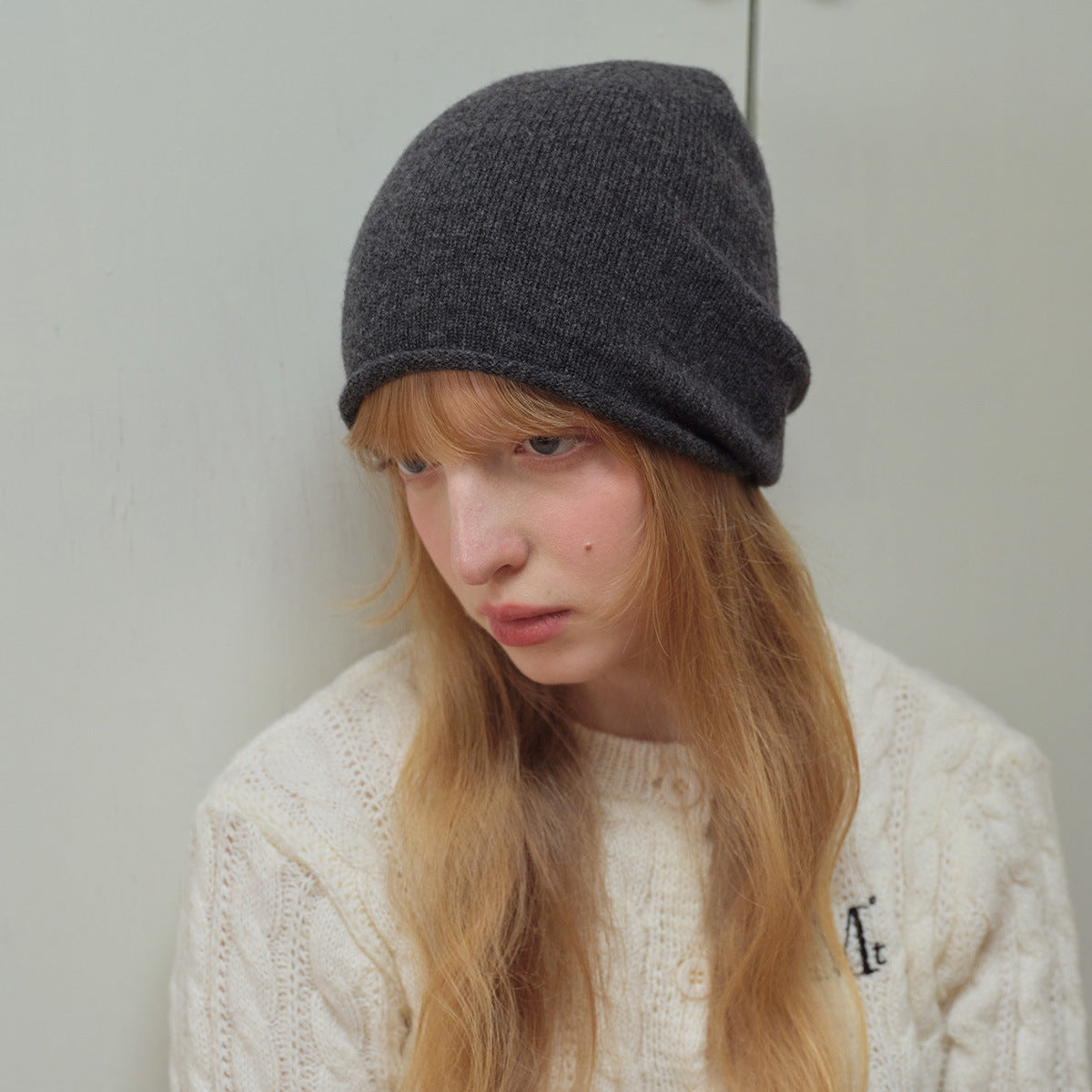 Slouchy Warm Solid Color Knit Beanie Hat 6W6HAT545