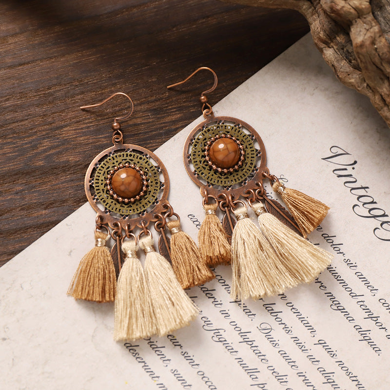 Geometric Wooden Dangle Earrings - DippedShop Wholesale - #2099