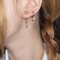 Rhinestone Clover Hoop Earrings - DippedShop Wholesale - #2387