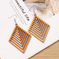 Vintage Wooden Leaf Earrings - DippedShop Wholesale - #6755