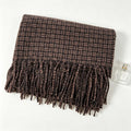 Plaid Fringe Scarf - DippedShop Wholesale - #6995