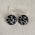 Vintage Geometric Round Leopard Print Stud Earrings 6W6JER595