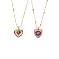 Vintage Evil Eye Heart Pendant Choker Necklace 6W6JNC651