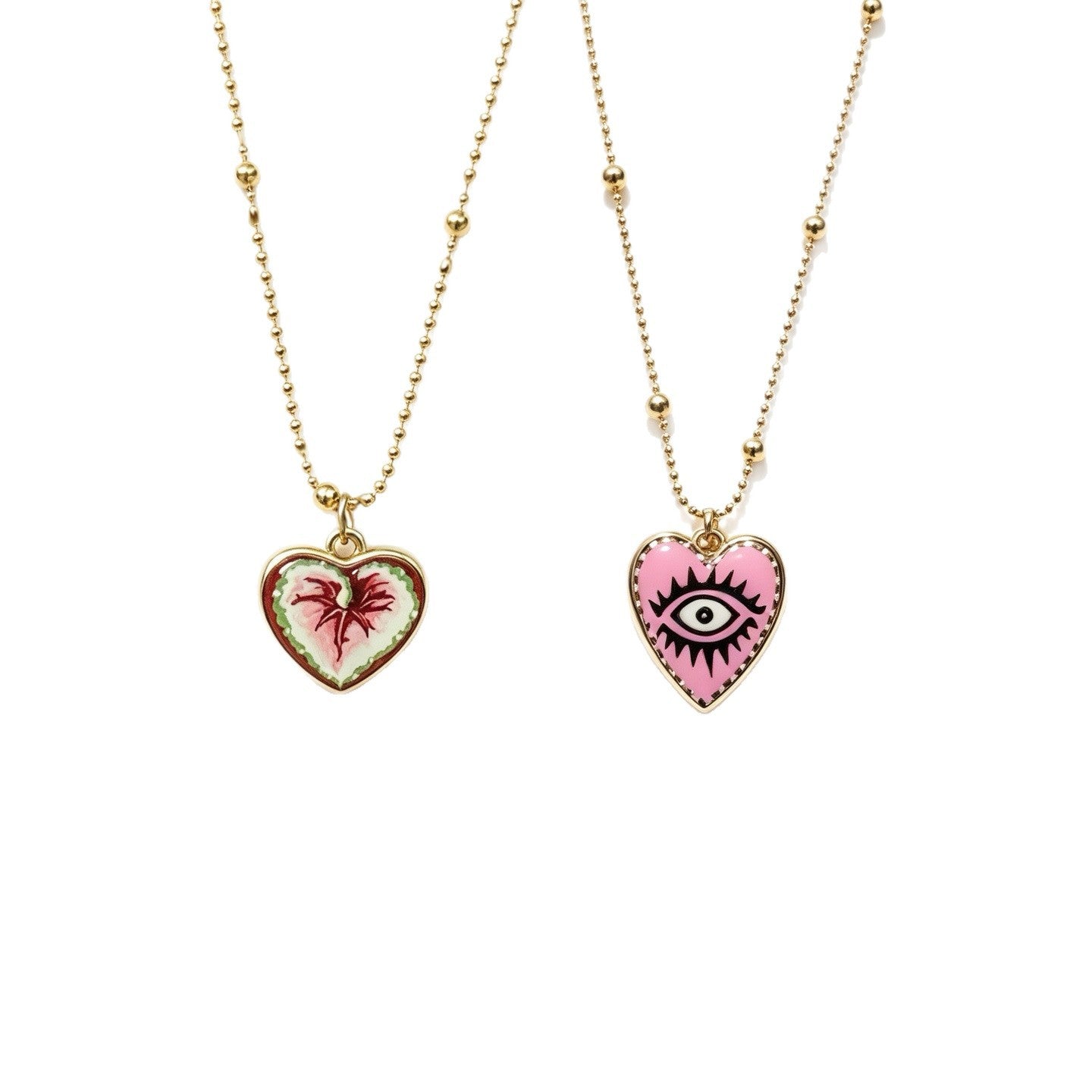Vintage Evil Eye Heart Pendant Choker Necklace 6W6JNC651