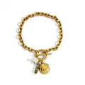 Chunky Shell Pearl Charm Link - DippedShop Wholesale - #3075