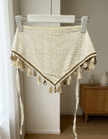 Vintage Hollow Shell Tassel Triangle Headscarf Hip Scarf 6W1SL13