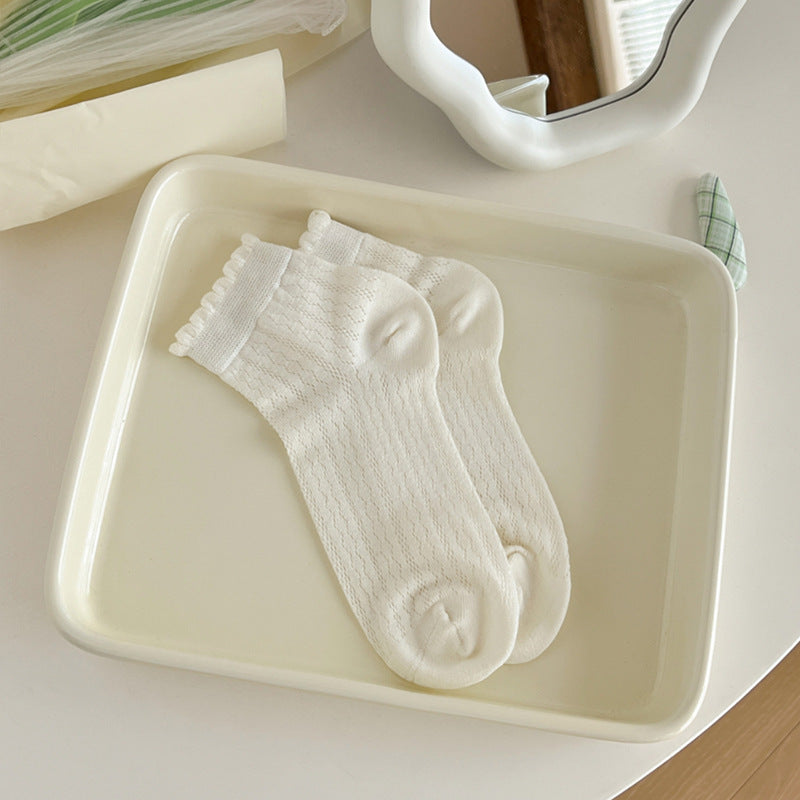 Cute Mesh Ruffle Ankle Socks - DippedShop Wholesale - #9683