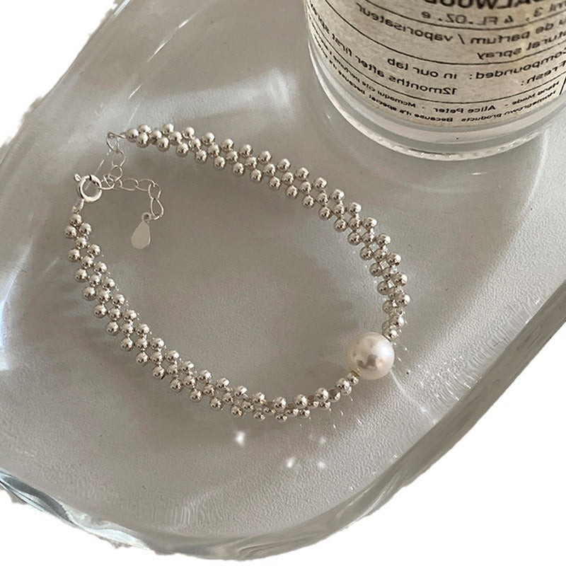 Handmade Pearl Charm Beaded Braided Bracelet 6W6JBR341