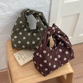 Casual  Polka Dot Reversible Canvas Handbags 6W10BBG1854