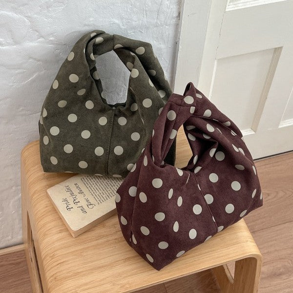 Casual  Polka Dot Reversible Canvas Handbags 6W10BBG1854