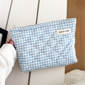 Cute Plaid Pattern Quilted Shell Makeup Bag MK2BW6S10BOB106