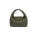 Casual Solid Color Woven Dumpling Handbag 6W10BBG1391