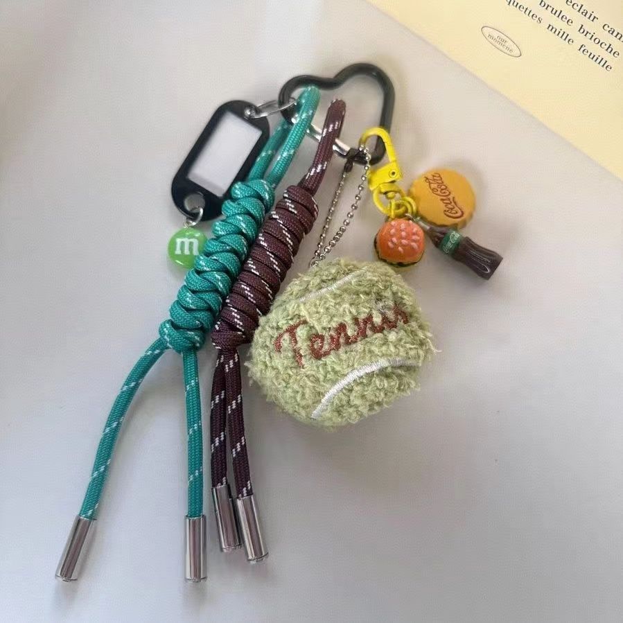 Trendy Plush Tennis Pendant Keychain Bag Charm 6W10BBC351