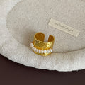 Gold Pearl Open Ring - DippedShop Wholesale - #7827