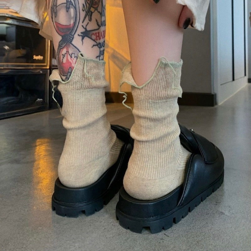 Back-Slit Crew Socks - DippedShop Wholesale - #2627