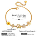 Zircon Flowers Charm Stainless - DippedShop Wholesale - #6147