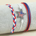 Stylish Rope Braided USA Flag Bracelet Set 8ZA6JBR129T