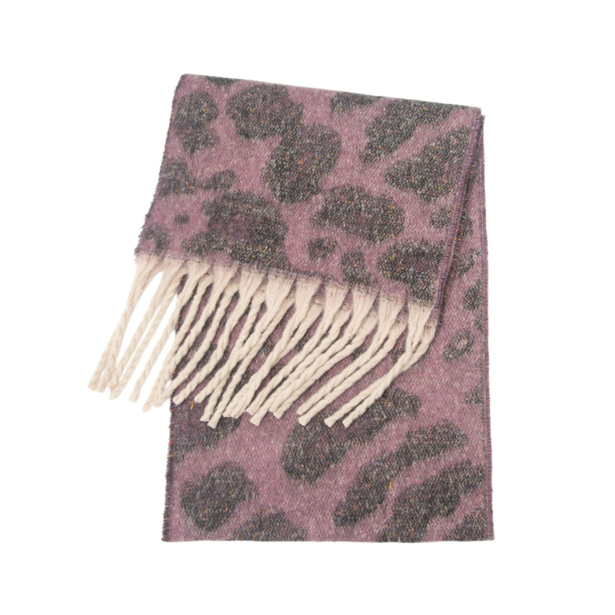 Fringed Leopard Print Scarf - DippedShop Wholesale - #3987
