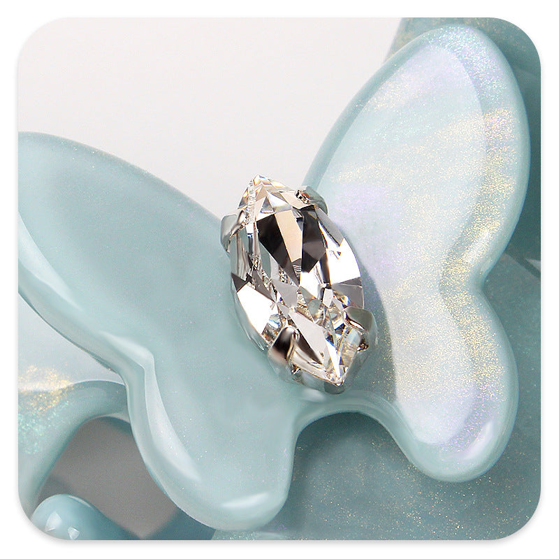Elegant Rhinestone Butterfly Acetate Hair Claw MK2PPM6W6HCP345