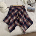 Asymmetrical Plaid Wrap Skirt - DippedShop Wholesale - #8515