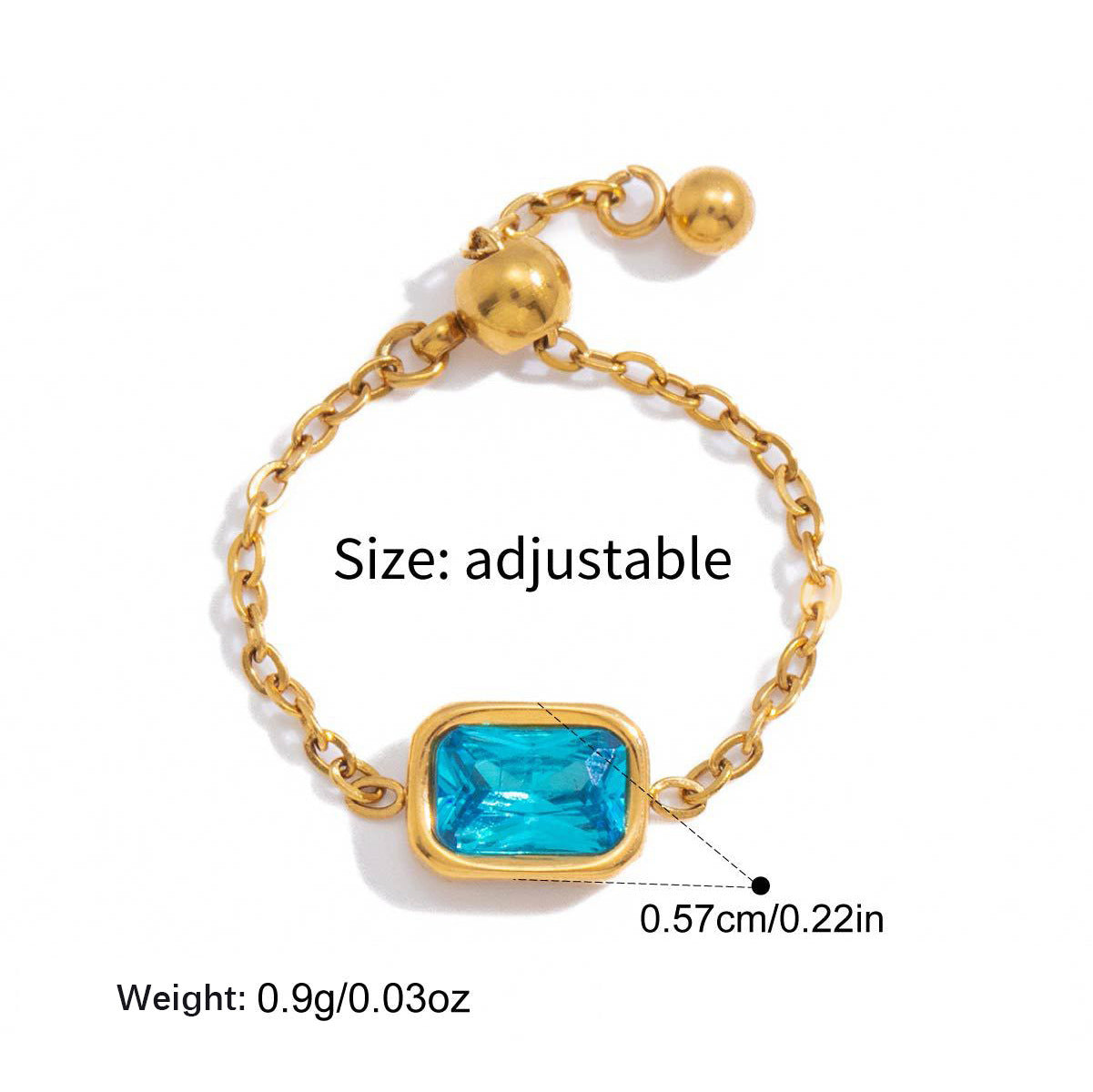 Adjustable Cubic Zirconia Ring - DippedShop Wholesale - #9347