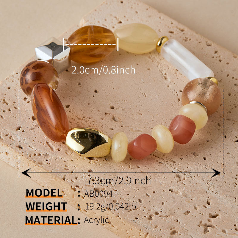 Irregular Acrylic Color Block Bracelet - DippedShop Wholesale - #2771