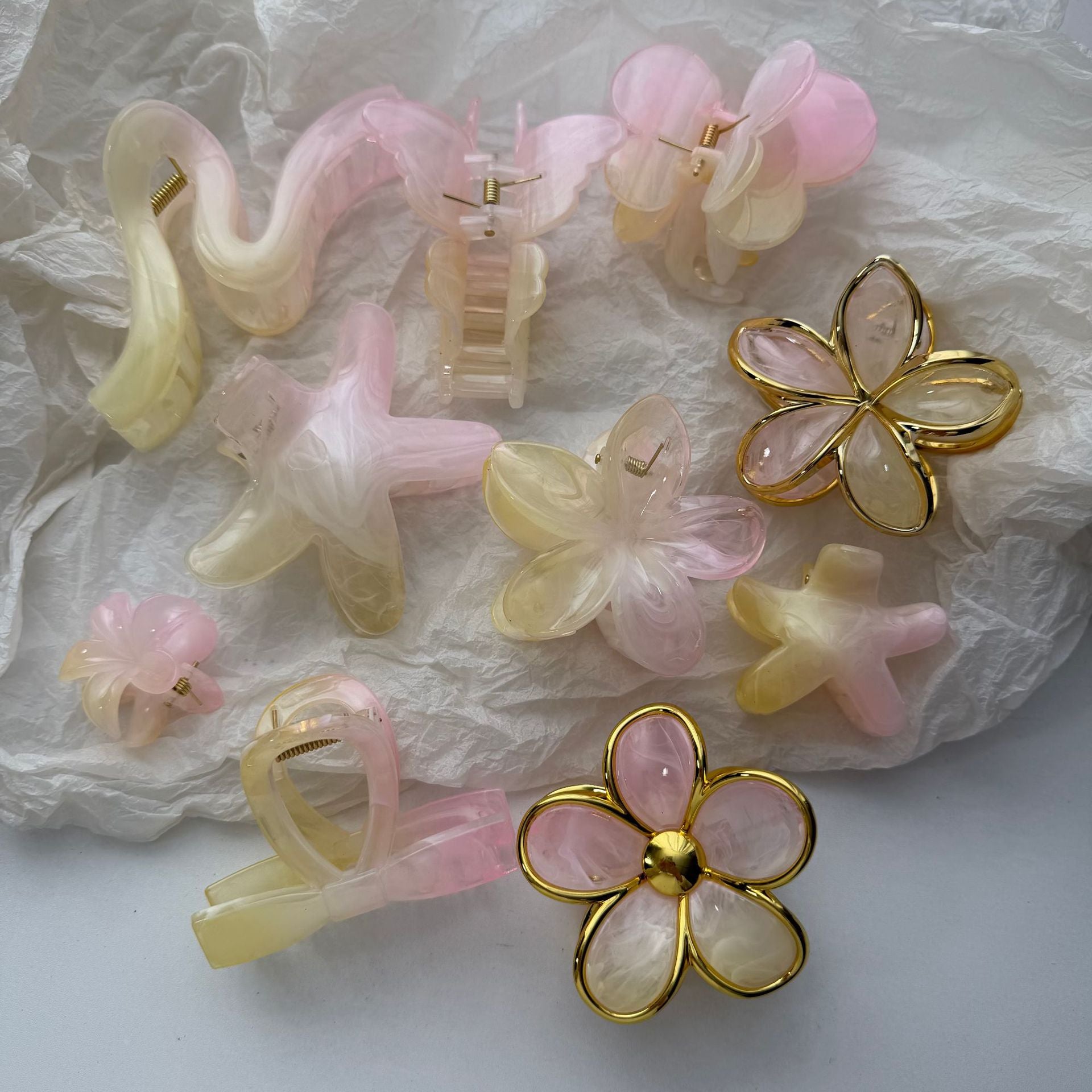 Cute Iridescent Flower Geometric Hair Claw 8AS6HCP307L
