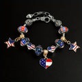 Retro USA Map Beaded Chain Bracelet 8ZA6JBR133T
