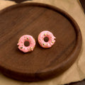 Sweet Gold Plated Doughnut Shape Stud Earring 6W6JER561
